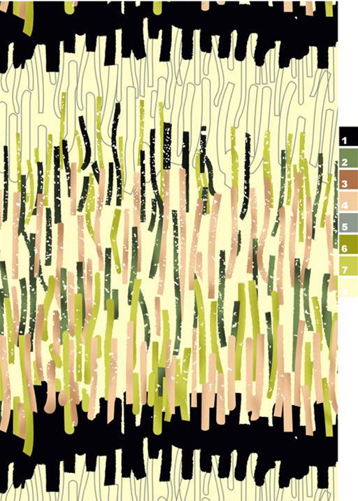 抽象条纹肌理面料印花素材,适用于春夏服装印花设计