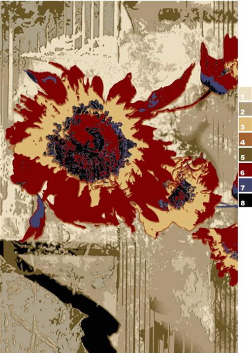 复古做旧风花卉面料印花素材,适用于服装印花设计与数码印染