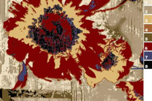 复古做旧风花卉面料印花素材，适用于服装印花设计与数码印染