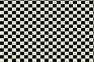 黑白棋盘骷髅印花面料素材，适用于潮牌服装印花设计