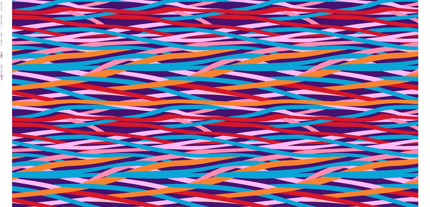 抽象波浪线条面料印花素材,适用于时尚服装印花设计