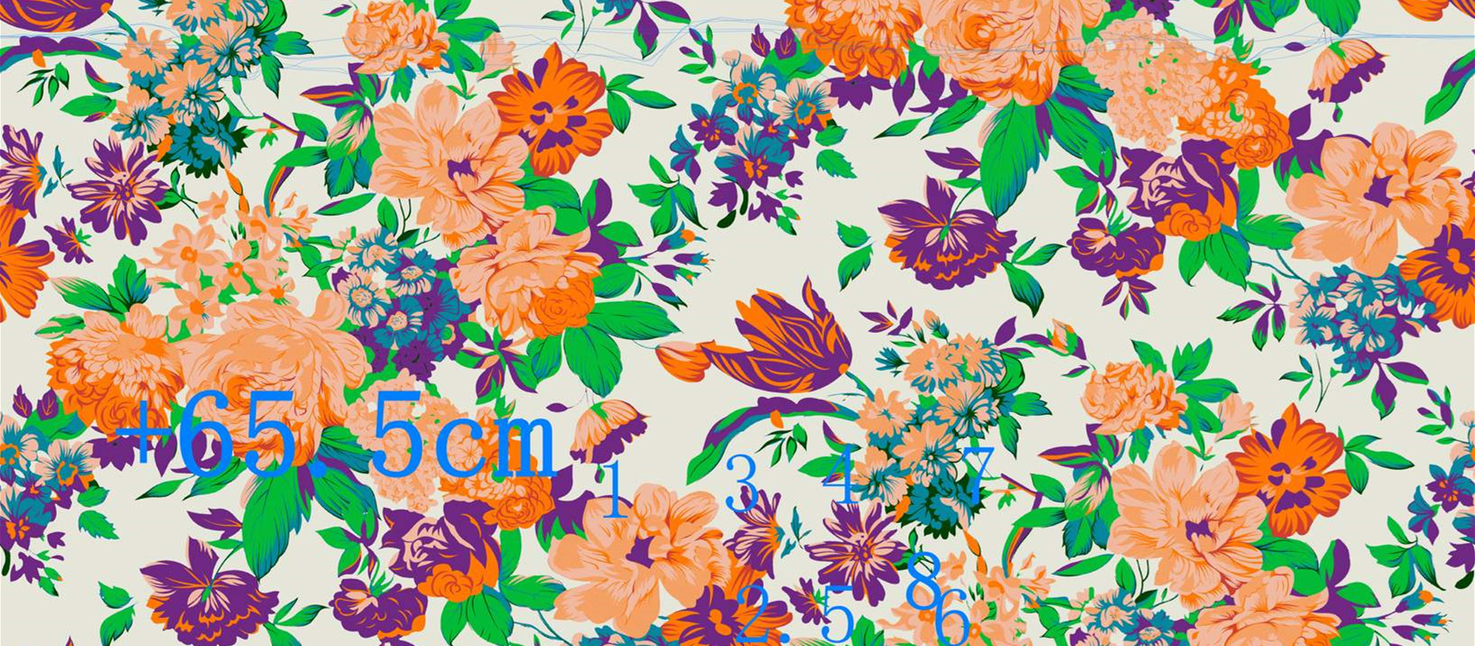 复古花卉面料印花素材图,适用于服装印花设计与数码印染