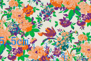 复古花卉面料印花素材图，适用于服装印花设计与数码印染