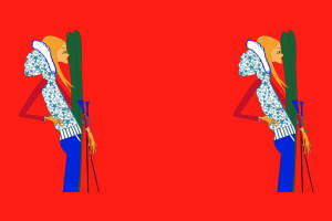 冬季运动风服装印花素材：星纹连帽外套面料印花设计