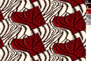 红白斑马纹拼接几何图案面料印花素材，适用于服装印花设计