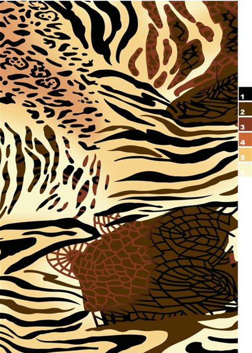 野性融合风面料印花素材,适用于服装印花设计的高辨识度花型图