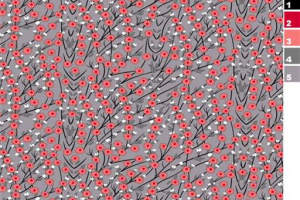 灰底红白樱花枝条面料印花素材，适用于春夏季服装印花设计