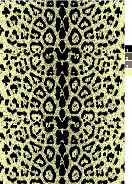 复古豹纹面料印花素材图,适用于服装印花设计与数码印染