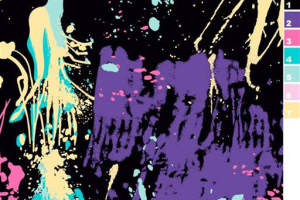 高对比撞色泼墨风面料印花素材，适用于潮流服装印花设计