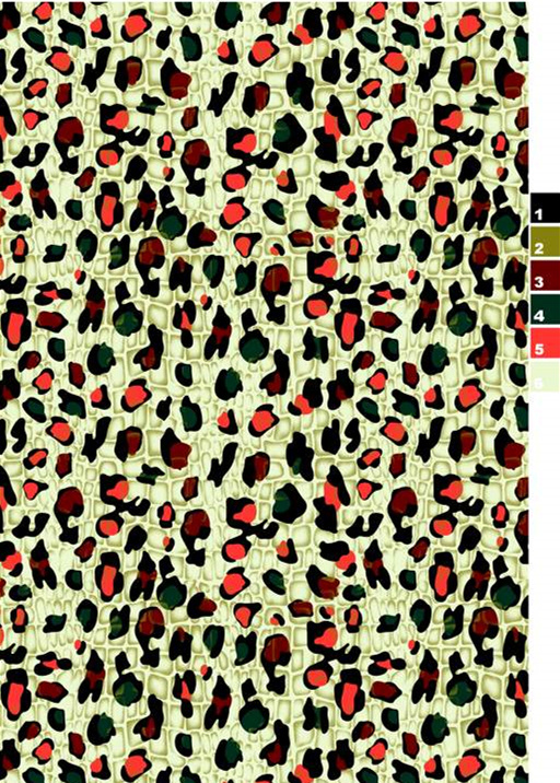 复古豹纹面料印花素材图,适用于服装印花设计与数码印染