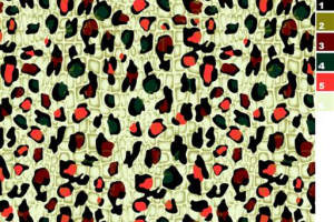 复古豹纹面料印花素材图，适用于服装印花设计与数码印染