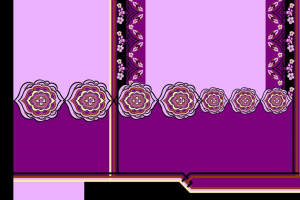 紫色民族风花卉连续纹样面料印花素材，适用于服装印花设计