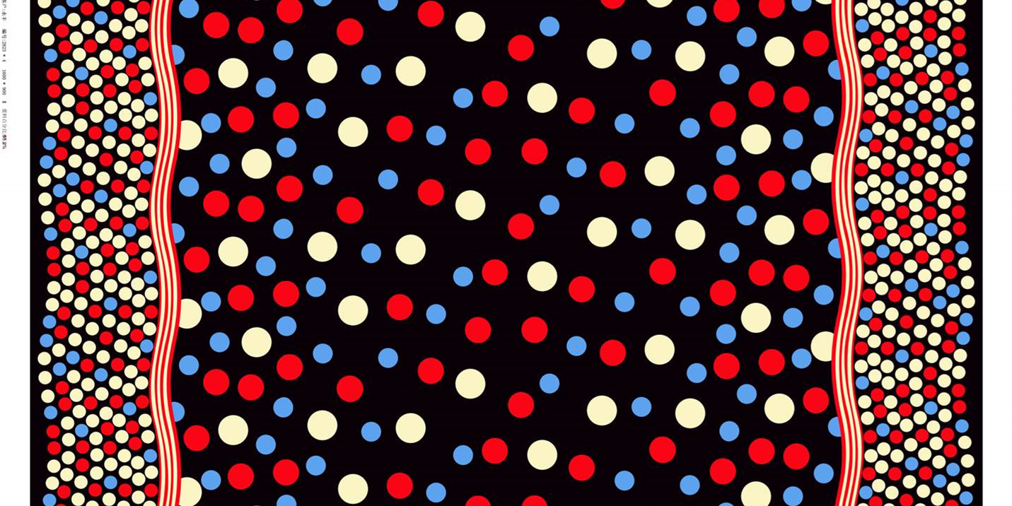 复古波点撞色面料印花素材,适用于T恤与童装服装印花设计