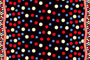 复古波点撞色面料印花素材，适用于T恤与童装服装印花设计