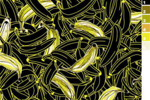 香蕉主题面料印花素材图，适用于服装印花设计与潮流服饰开发
