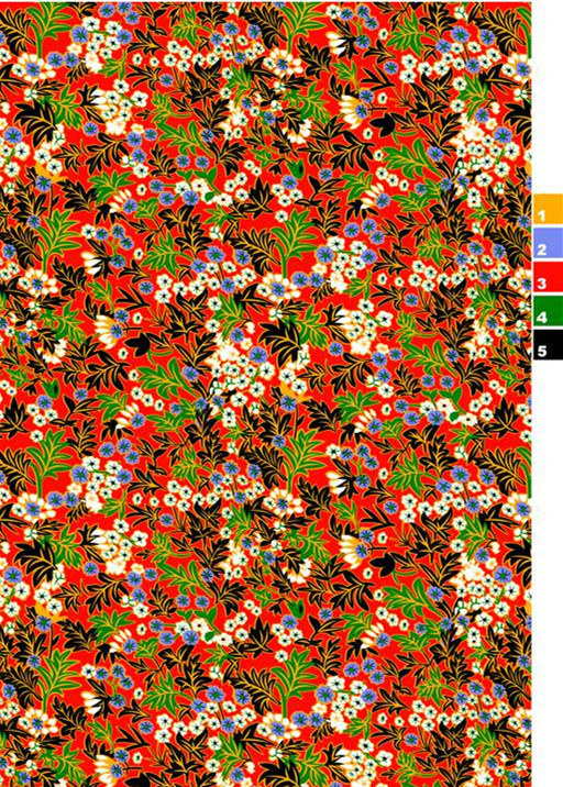 复古繁花面料印花素材,适用于服装印花设计的高密度花卉图案