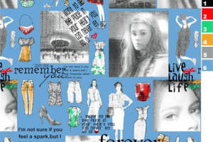 复古拼贴风面料印花素材，适用于服装印花设计与创意服饰开发