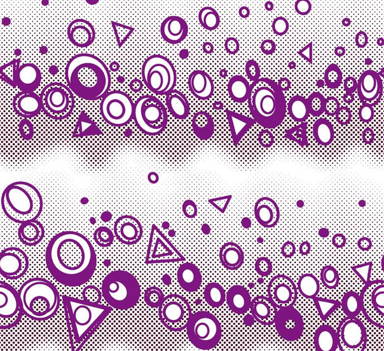 紫色波普风几何图案面料印花素材,适用于服装印花设计