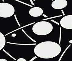 黑白抽象圆点连线面料印花素材，适用于现代简约服装印花设计