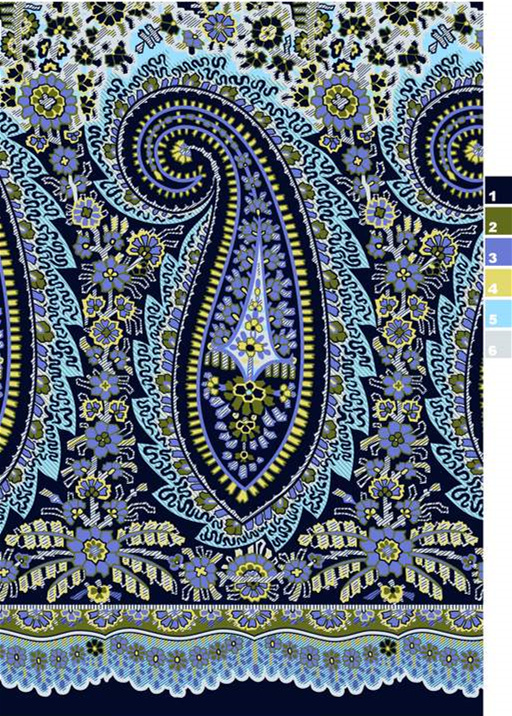 复古佩斯利花卉面料印花素材,适用于服装印花设计与数码印染