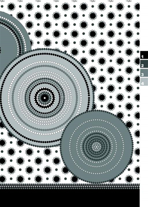 几何同心圆点阵面料印花素材,适用于现代简约服装印花设计