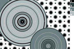 几何同心圆点阵面料印花素材，适用于现代简约服装印花设计