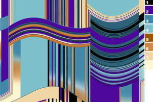 抽象波浪条纹面料印花素材，适用于时尚服装印花设计