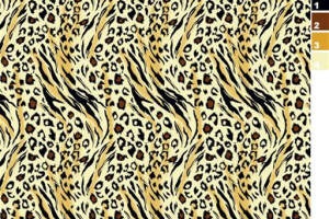 豹纹与斑马纹融合面料印花素材，适用于时尚服装印花设计