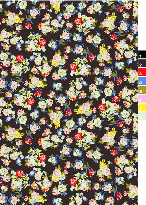 复古小碎花面料印花素材,适用于女装衬衫与连衣裙服装印花设计