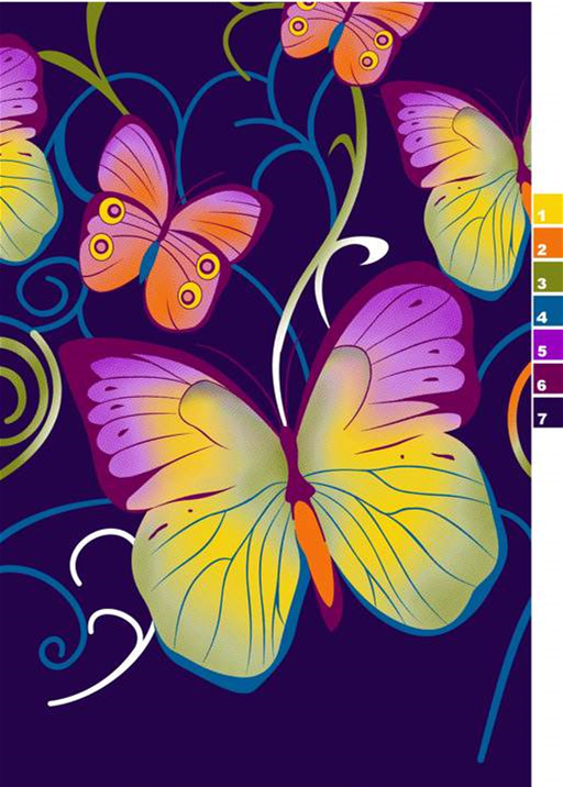 梦幻蝴蝶藤蔓面料印花素材,适用于春夏服装印花设计