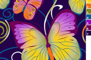 梦幻蝴蝶藤蔓面料印花素材，适用于春夏服装印花设计