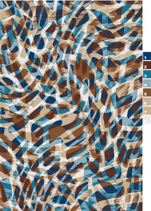 抽象笔触风面料印花素材,适用于休闲服装印花设计