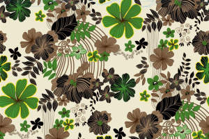 复古手绘风面料印花素材，适用于服装印花设计的高清花卉图案