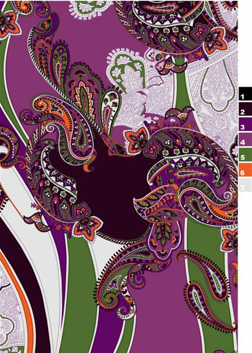 复古佩斯利花纹面料印花素材,适用于服装印花设计与高端服饰定制