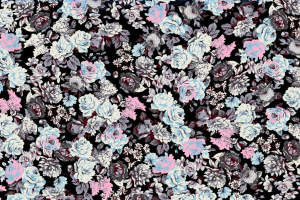 复古繁花面料印花素材图，适用于服装印花设计与数码印染