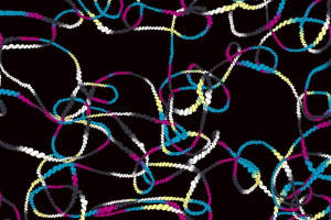 抽象绳结线条面料印花素材，适用于潮流服装印花设计