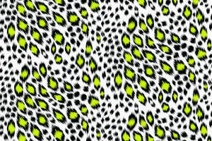 荧光绿豹纹面料印花素材，高对比度服装印花设计图