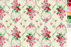 复古玫瑰藤蔓面料印花素材，适用于服装印花设计的高清花型图