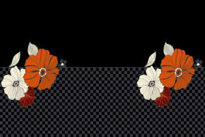 橙白撞色花卉面料印花素材，适用于服装印花设计与数码印染