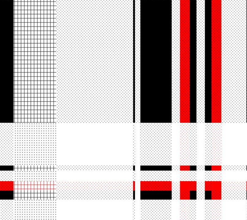 现代几何风面料印花素材,适用于服装印花设计的高对比度图案