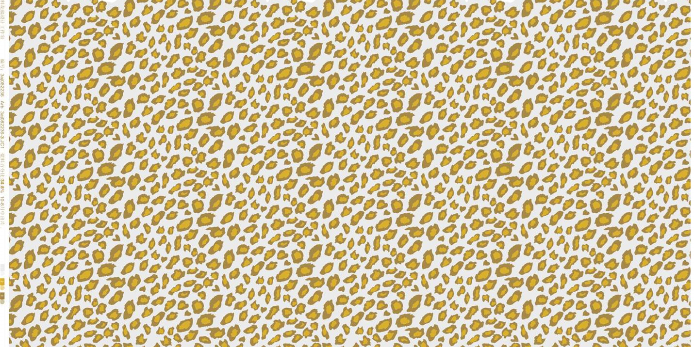 复古黄棕豹纹面料印花素材,适用于服装印花设计与数码印染