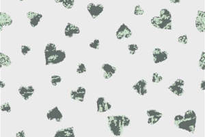 清新手绘风爱心面料印花素材，适用于服装印花设计与数码印制