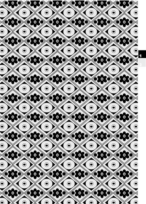 黑白几何花卉面料印花素材,适用于服装印花设计与数码印制