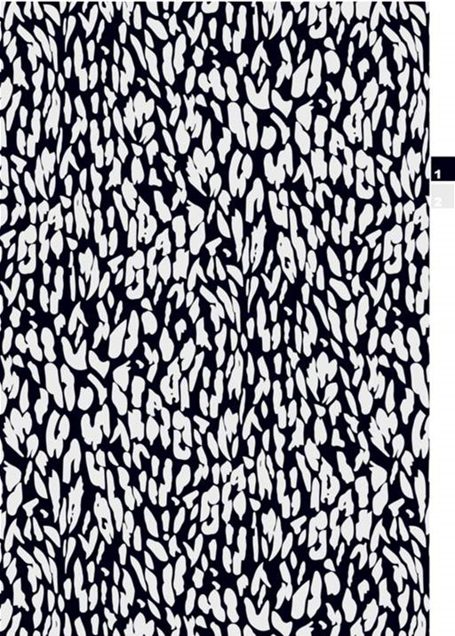 黑白抽象叶形面料印花素材,适用于服装印花设计与数码印制