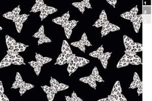 黑白豹纹蝴蝶面料印花素材，适用于服装印花设计的原创花型图