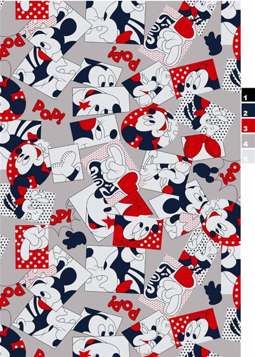 复古波普风米奇拼贴面料印花素材,适用于儿童服装印花设计