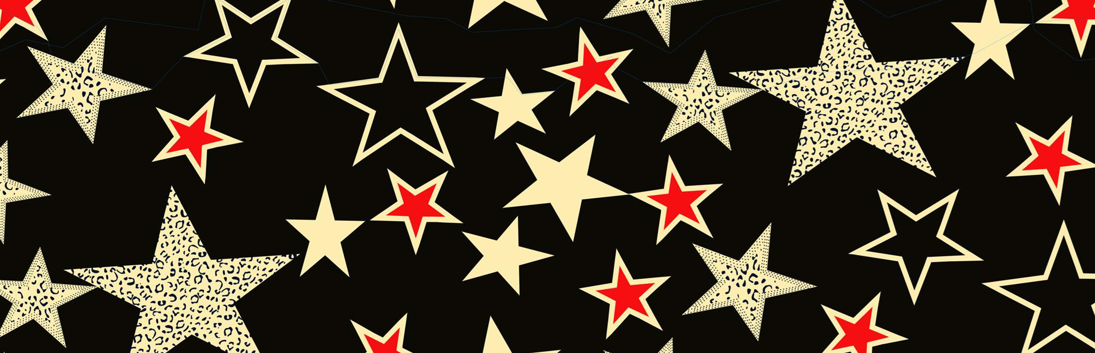 复古星形豹纹混搭面料印花素材,适用于服装印花设计