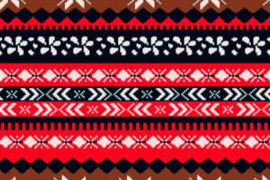 民族风几何雪花图案面料印花素材，适用于秋冬服装印花设计