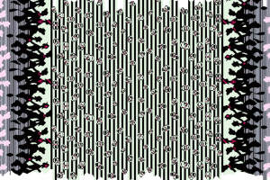 抽象几何与剪影融合的服装印花素材，适用于潮流服饰面料印花设计