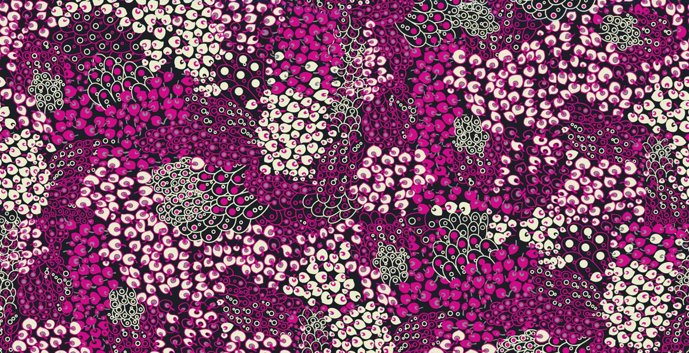 高密度抽象花卉面料印花素材,适用于时尚服装印花设计